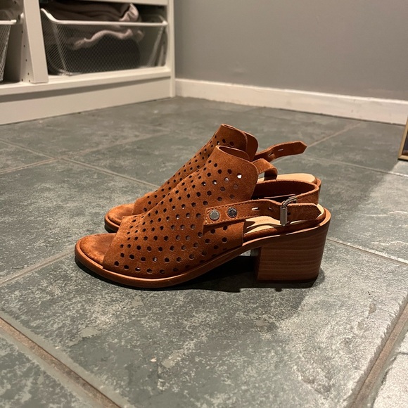 Rag & Bone Brown Suede Open Toe Booties NICE Sz 38 - Picture 2 of 11